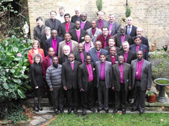 Mwita (third from left, second row) with other Bishops attending  a conference for Bishops in the early years of episcopal ministry