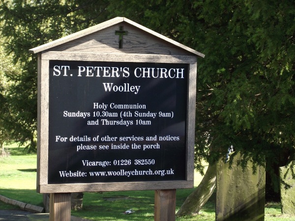 St Peter's Woolley (signboard)